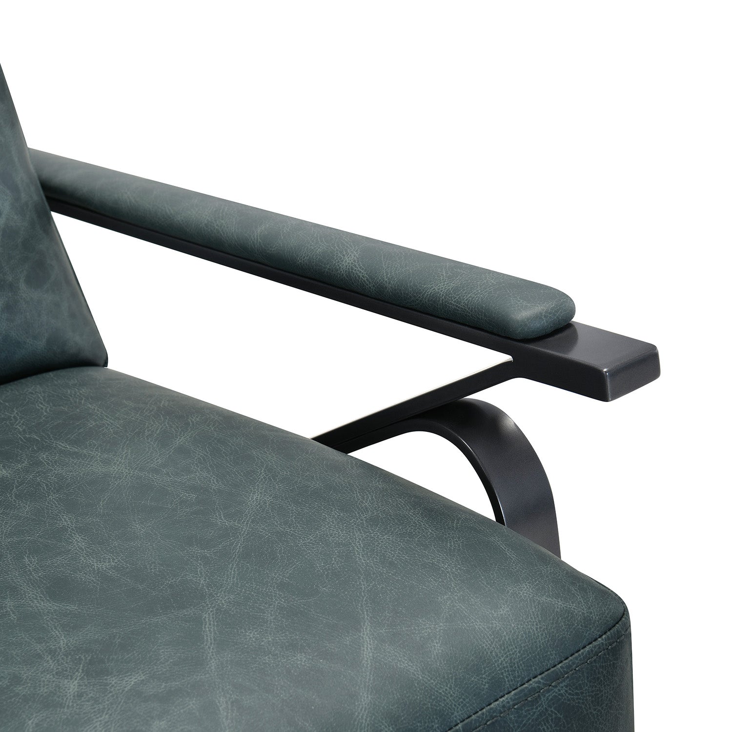 Hooker Furniture Elixir Blue Power Recliner with Power Headrest blue leather recliner, back view