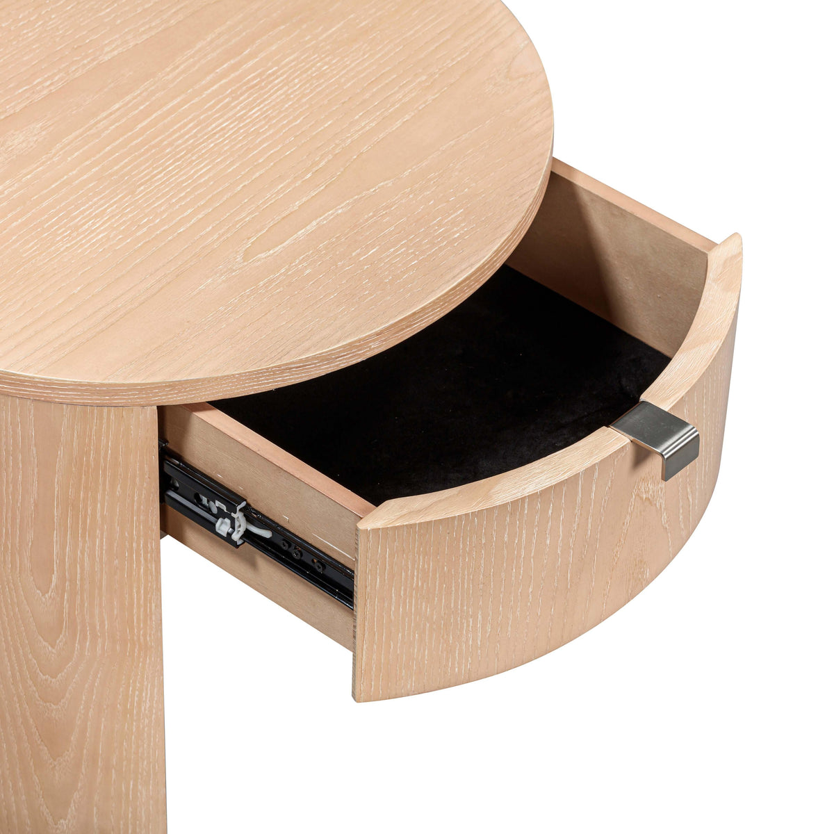 TOV Furniture Marlow Natural Wood Round Nightstand With Drawer