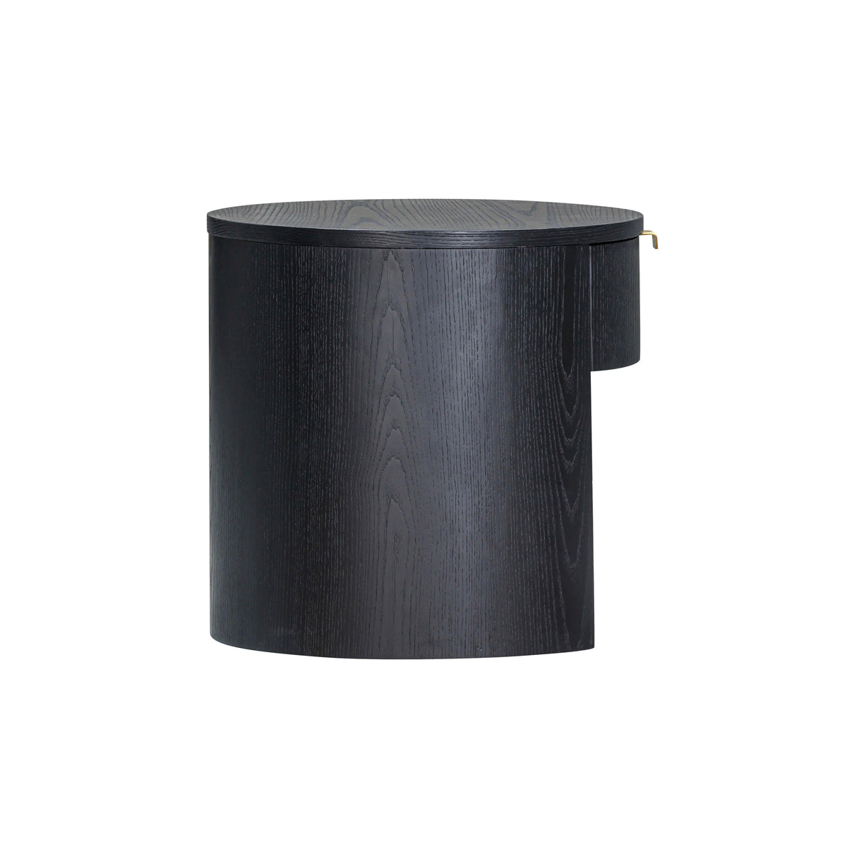 TOV Furniture Marlow Black Wood Round Nightstand With Drawer
