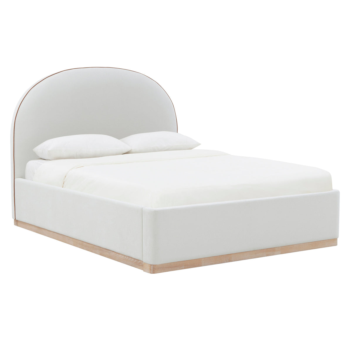 TOV Furniture Marlow Cream Performance Velvet Bed in cream performance velvet, primary product view