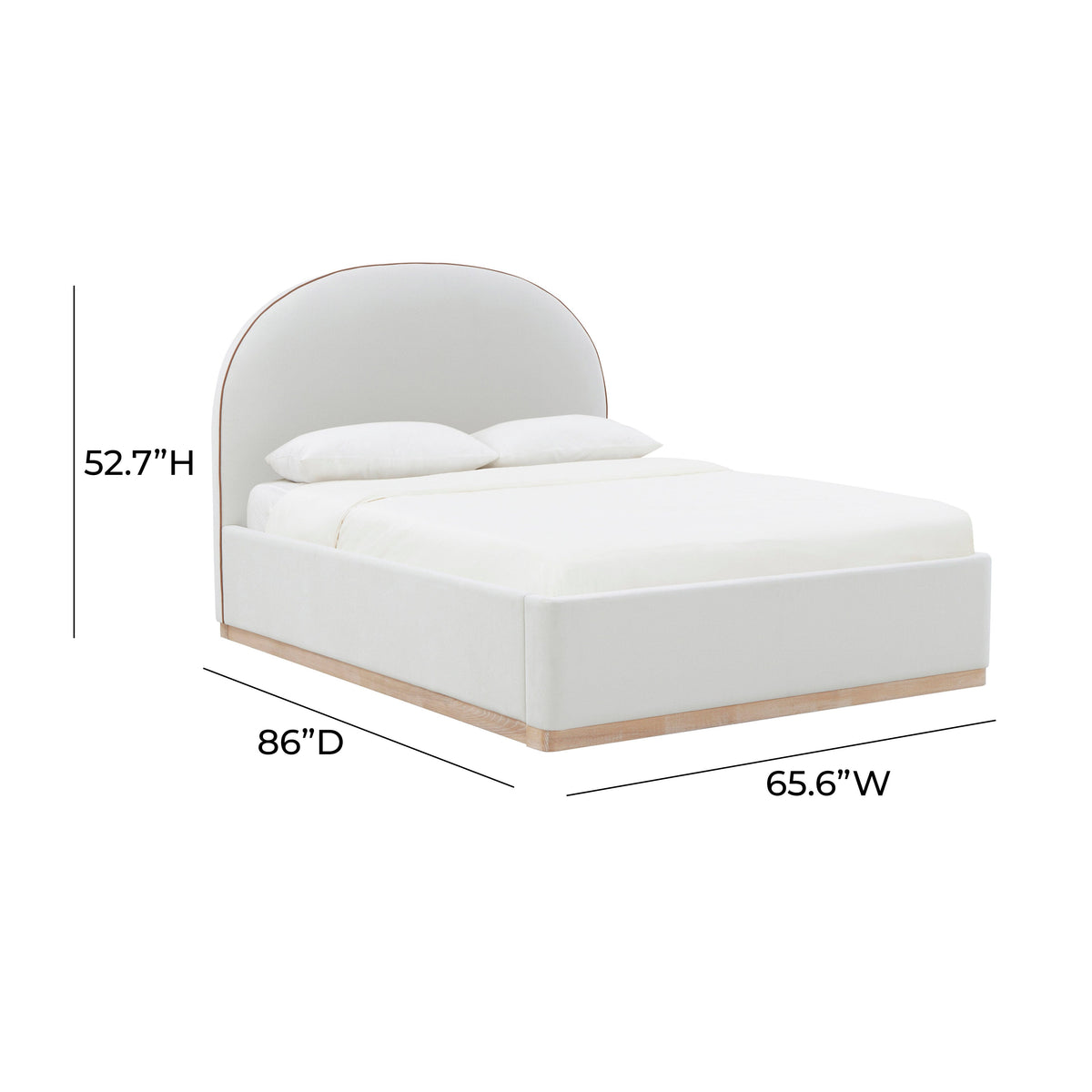 TOV Furniture Marlow Cream Performance Velvet Bed