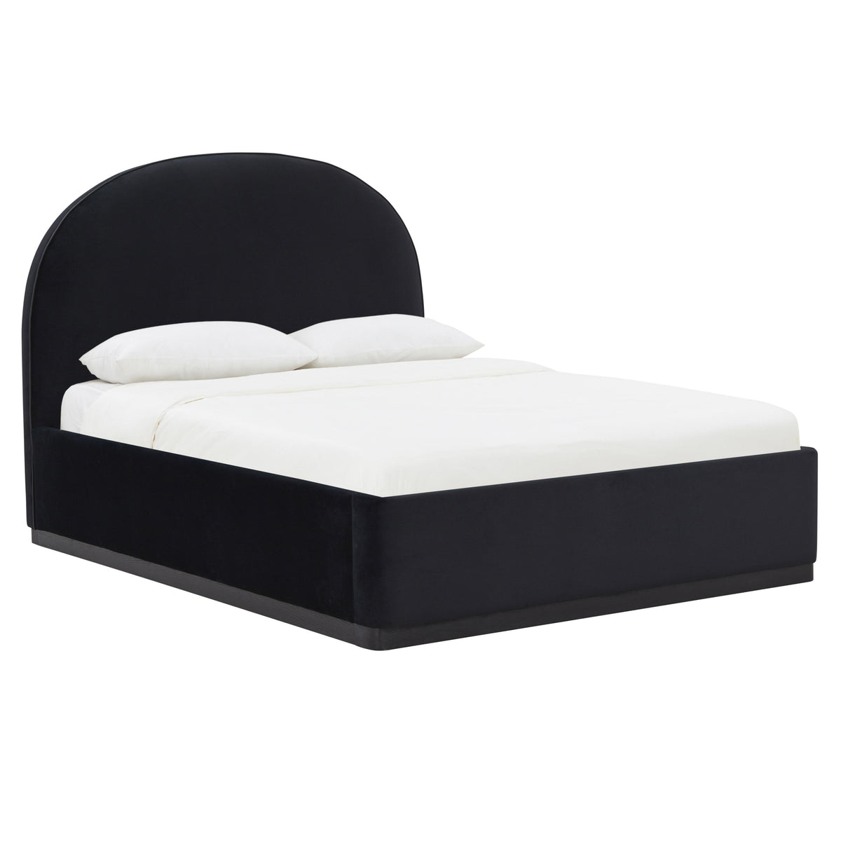 TOV Furniture Marlow Black Performance Velvet Bed in black performance velvet, primary product view