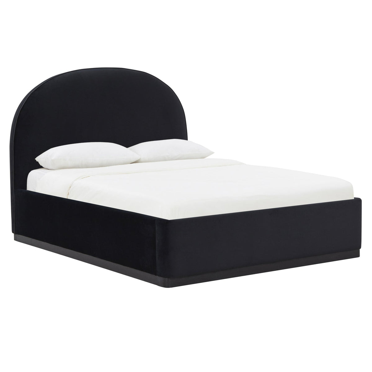 TOV Furniture Marlow Black Performance Velvet Bed in black performance velvet, primary product view