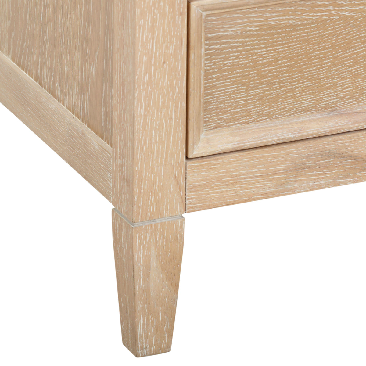TOV Furniture Bristol Park Whitewashed Oak Wood 2-Drawer Nightstand