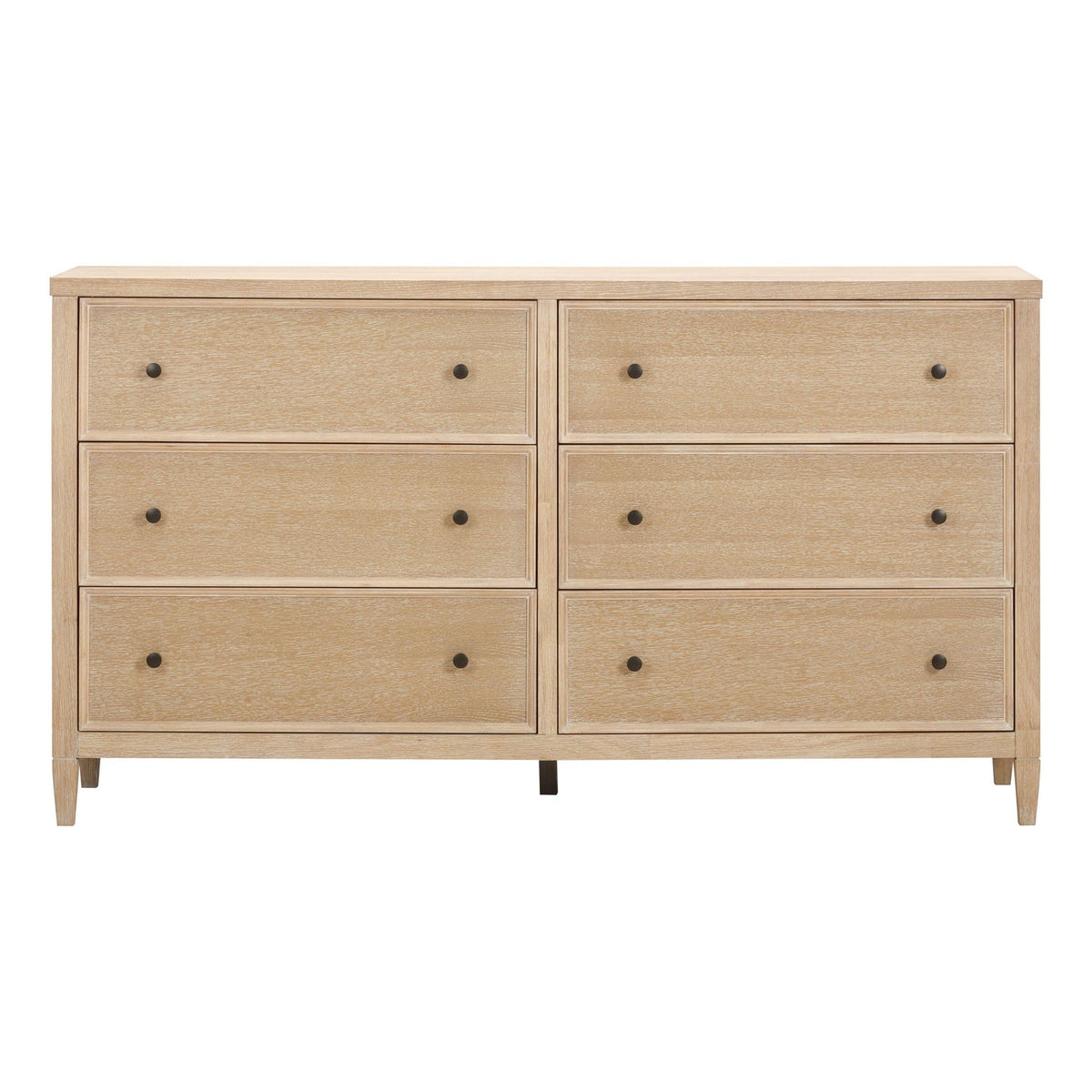 TOV Furniture Bristol Park Whitewashed Oak Wood 6-Drawer Dresser