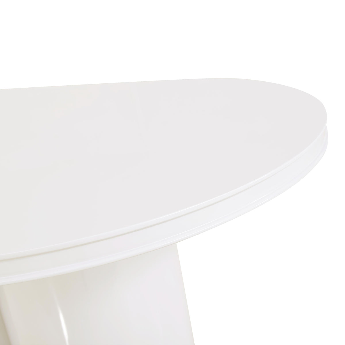 TOV Furniture Elora White Lacquer 79in Oval Dining Table