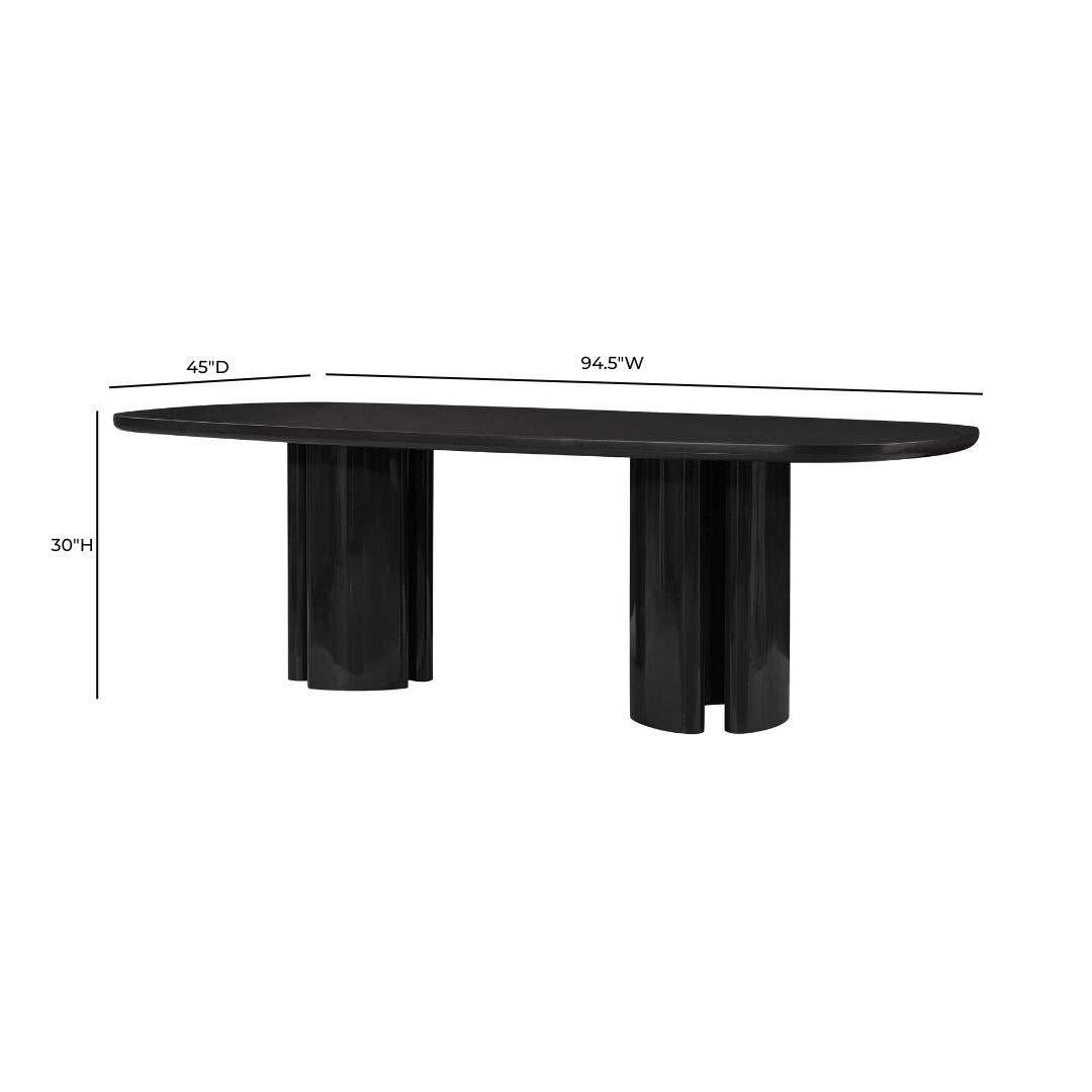 TOV Furniture Zola Black Lacquer Oval Dining Table