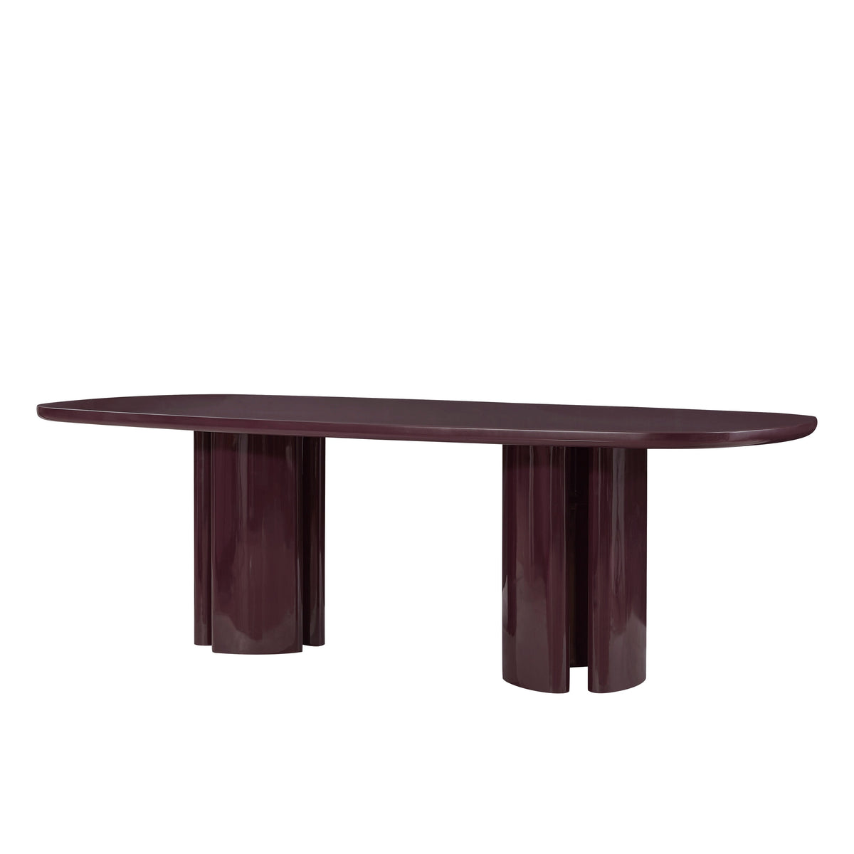 TOV Furniture Zola Burgundy Lacquer Oval Dining Table