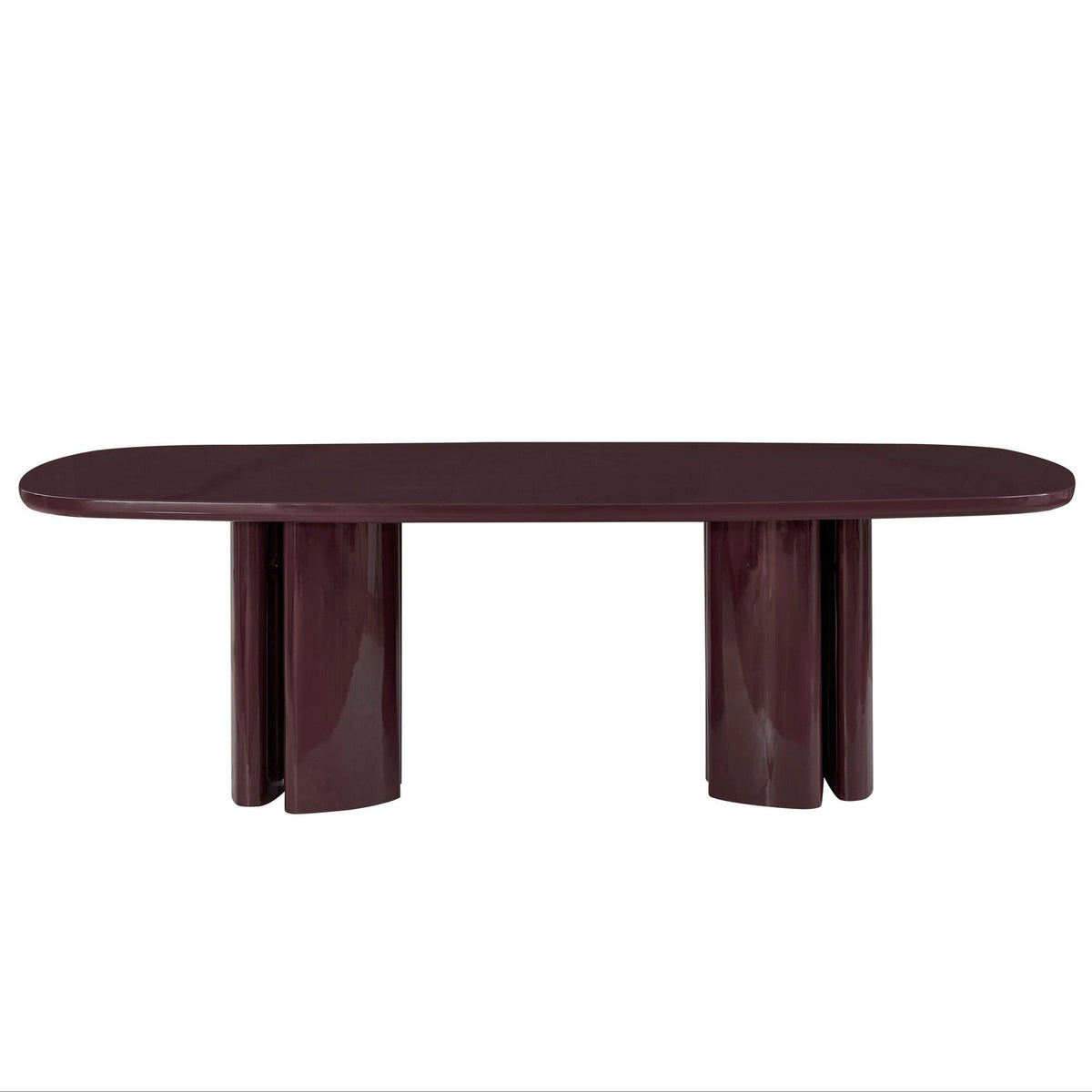 TOV Furniture Zola Burgundy Lacquer Oval Dining Table