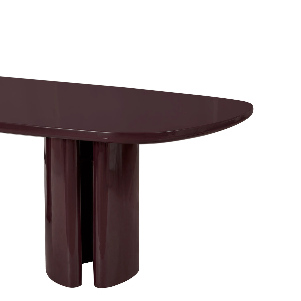 TOV Furniture Zola Burgundy Lacquer Oval Dining Table