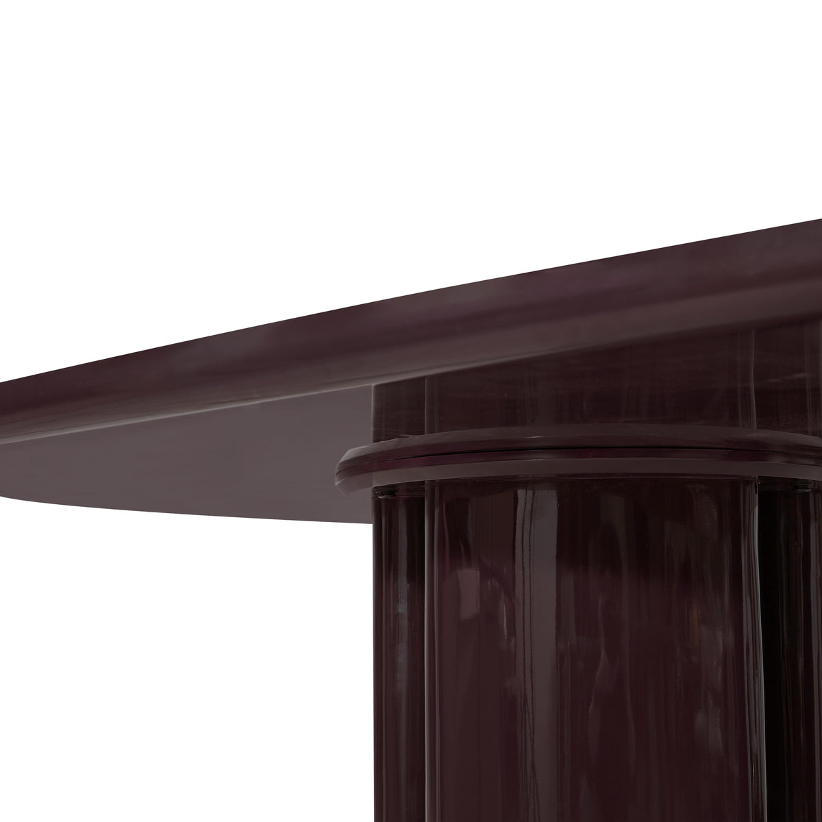 TOV Furniture Zola Burgundy Lacquer Oval Dining Table