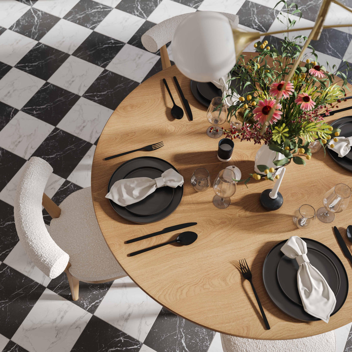 TOV Furniture Nolan Natural Wood Round Dining Table