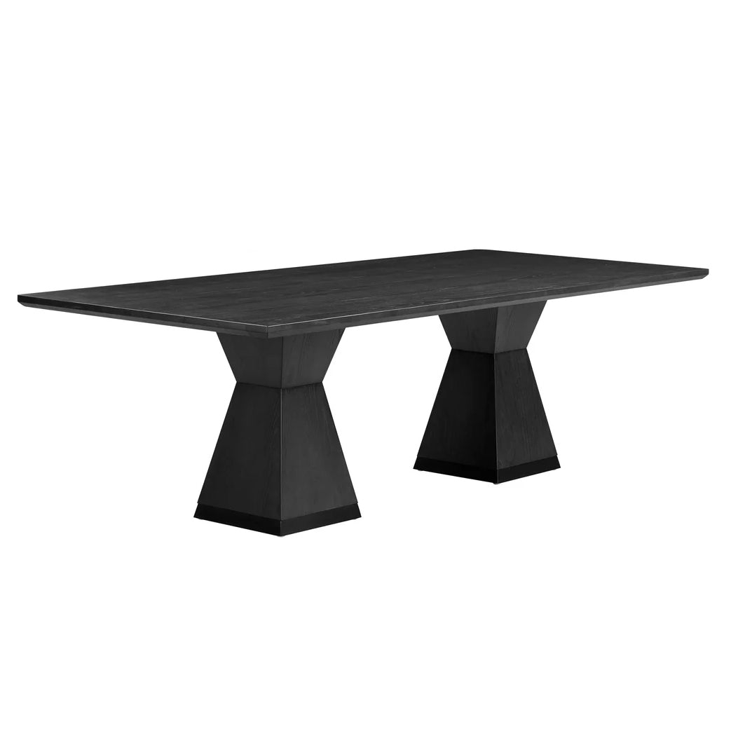 TOV Furniture Nolan Black Wood Rectangular Dining Table in black ash veneer, primary product view
