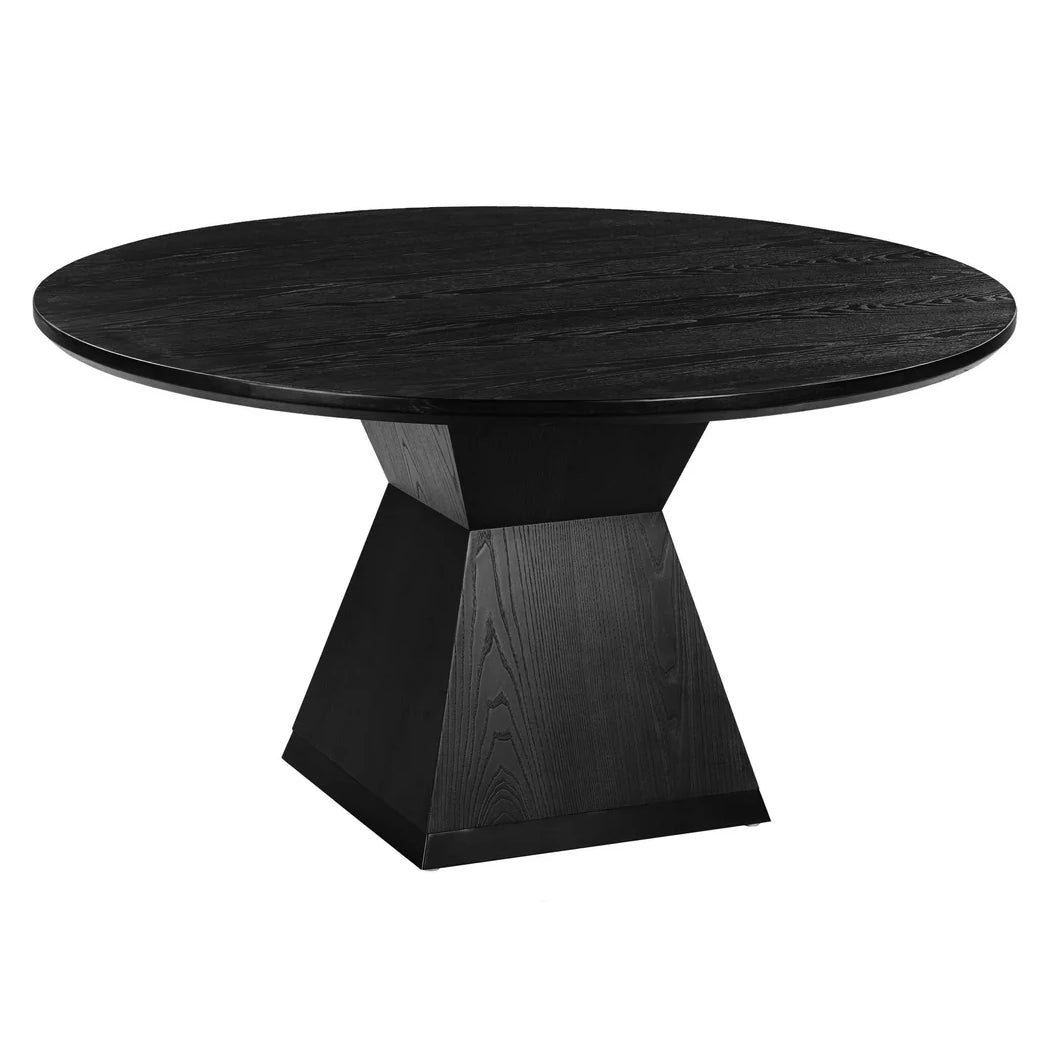 TOV Furniture Nolan Black Wood Round Dining Table in black wood, primary product view