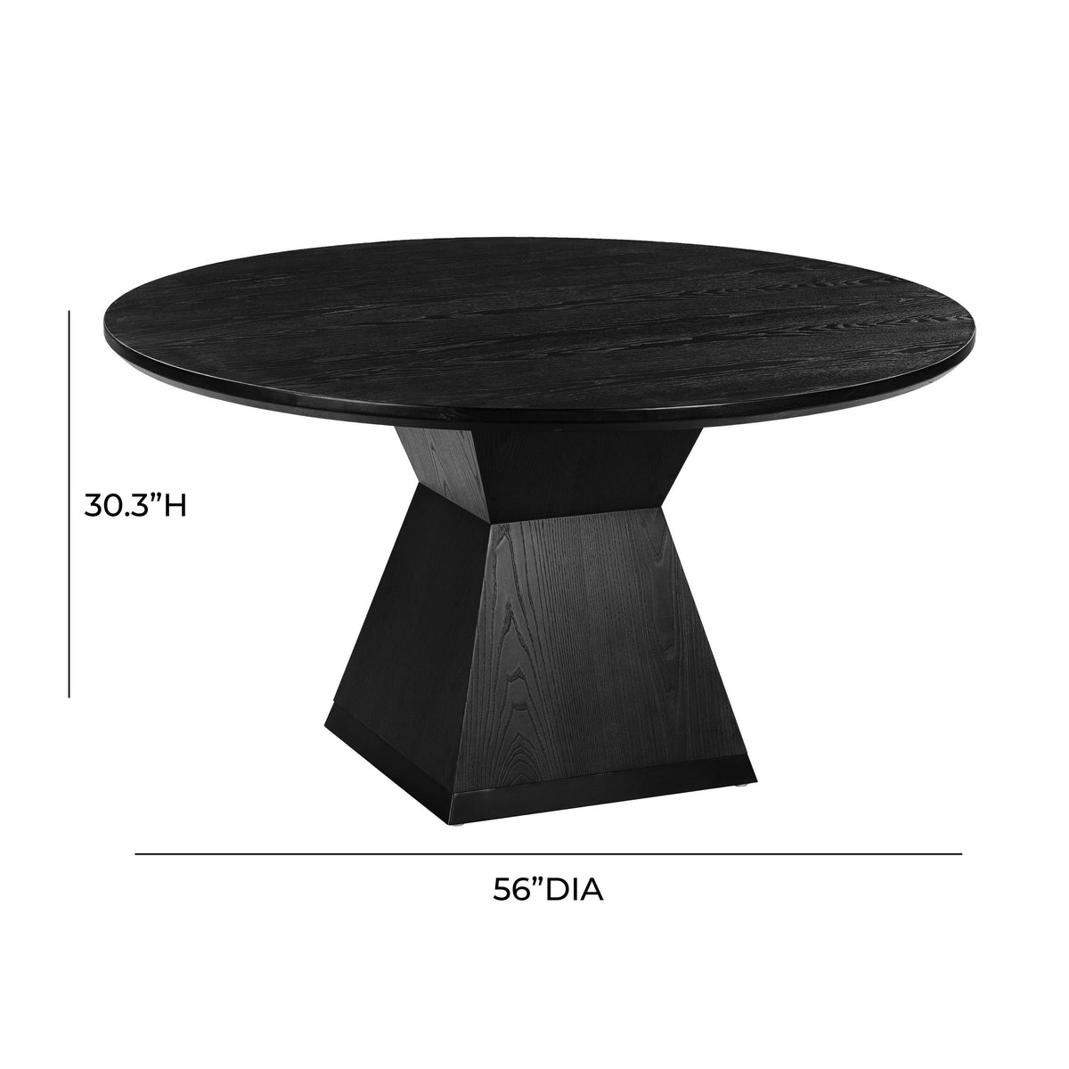 TOV Furniture Nolan Black Wood Round Dining Table