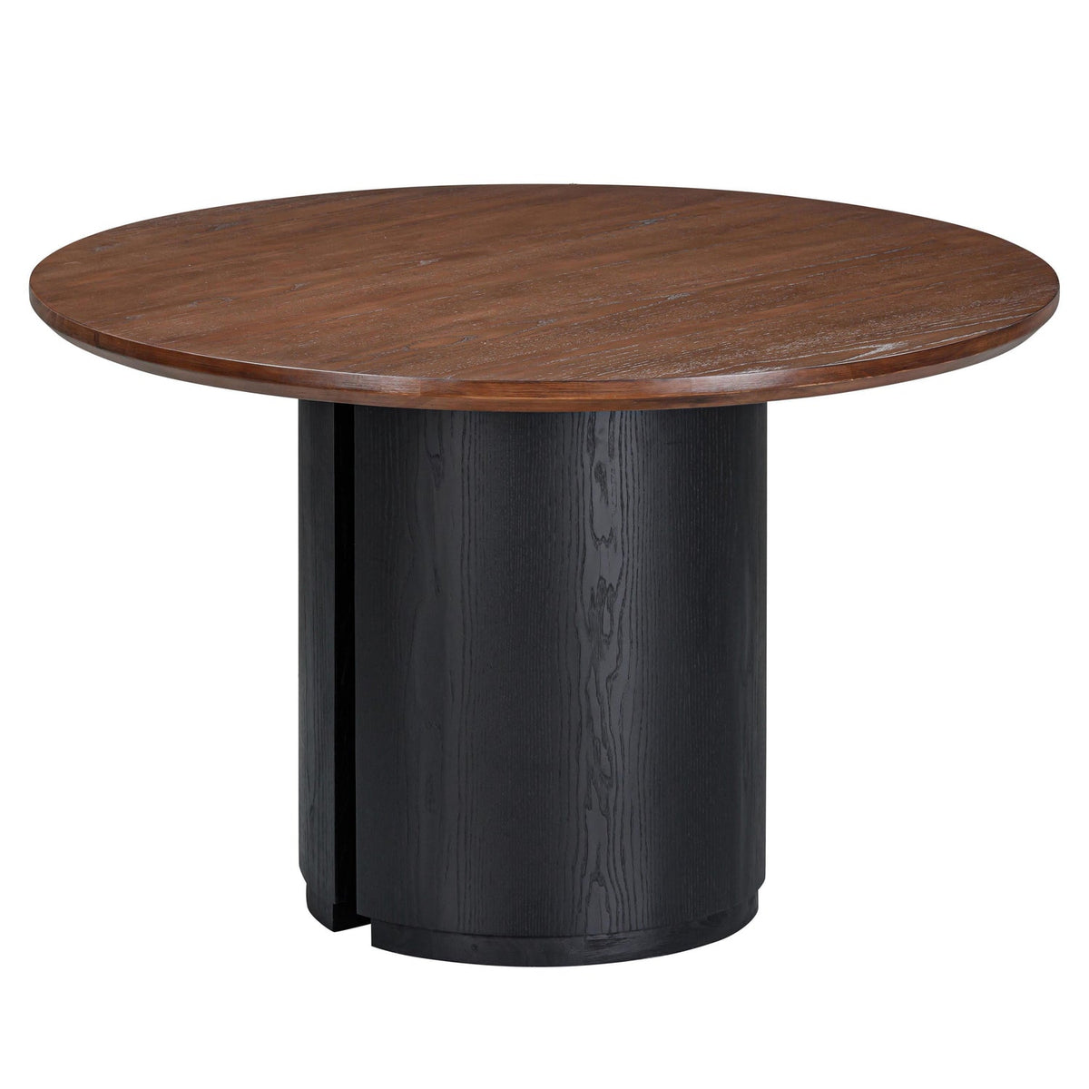 TOV Furniture Marlow Black Wood Round Dining Table in black acacia, primary product view