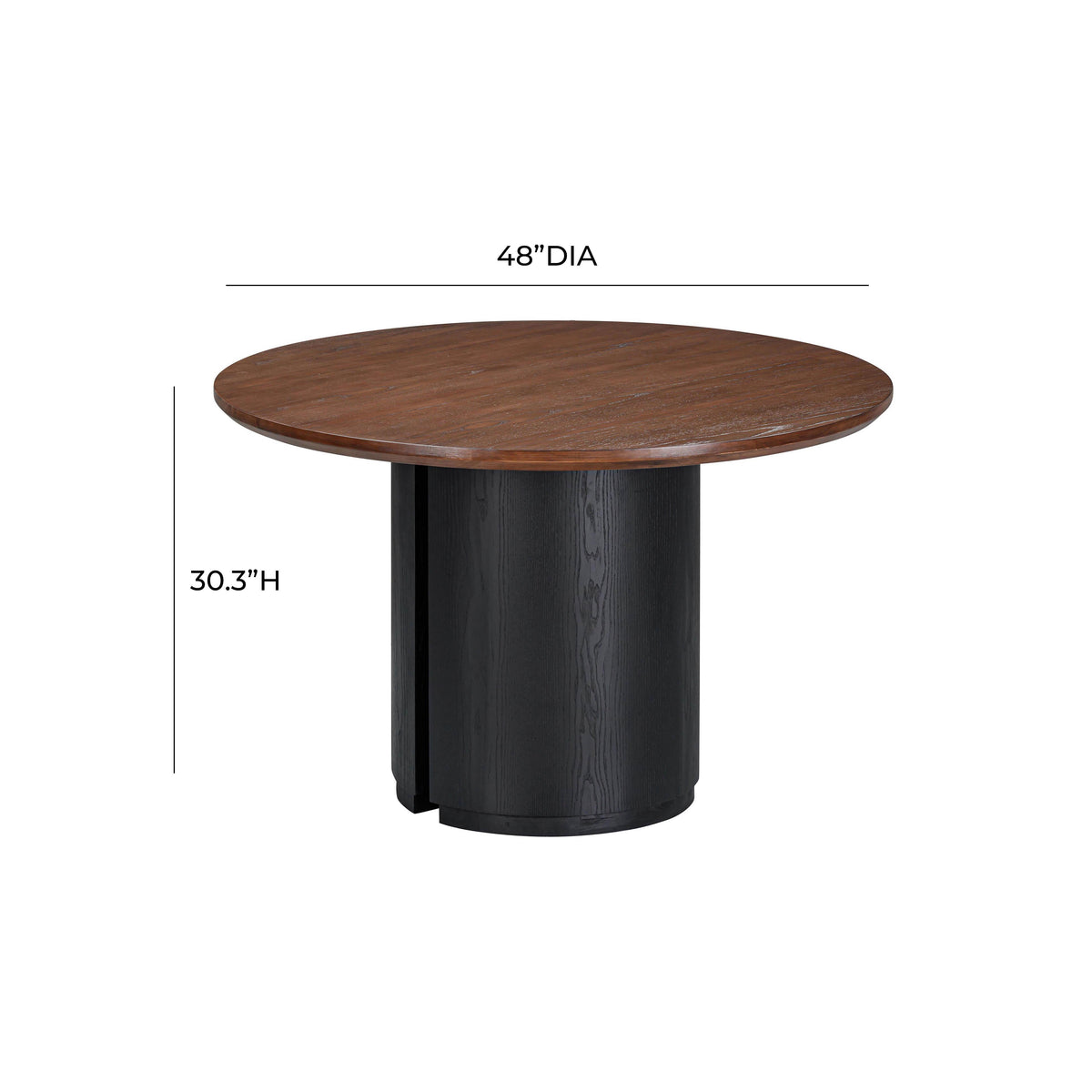 TOV Furniture Marlow Black Wood Round Dining Table