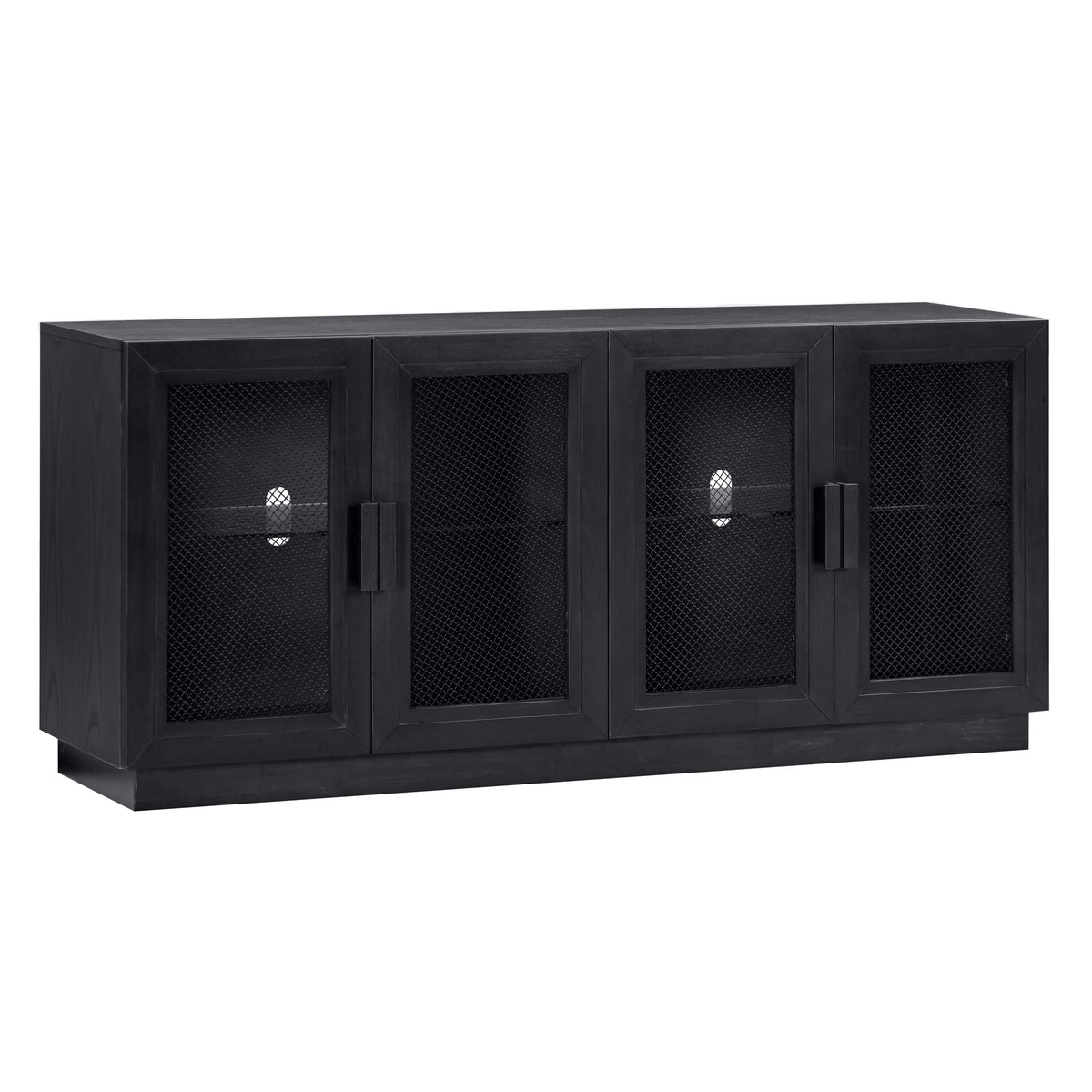 TOV Furniture Nolan Black Wood Media Console in black ash veneer, primary product view