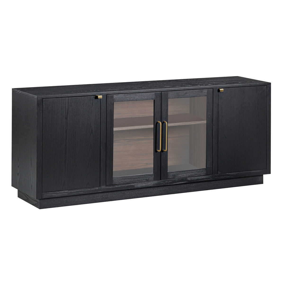 TOV Furniture Marlow Black Wood Media Console in black acacia wood, primary product view