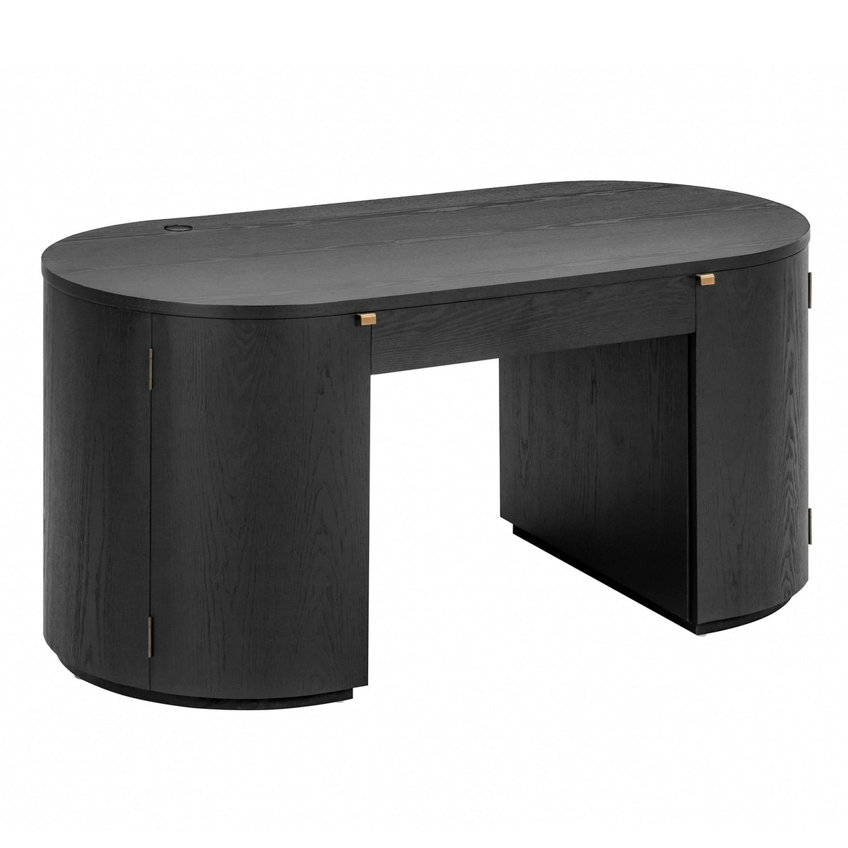 TOV Furniture Marlow Black Wood Executive Desk With Storage in black acacia, primary product view