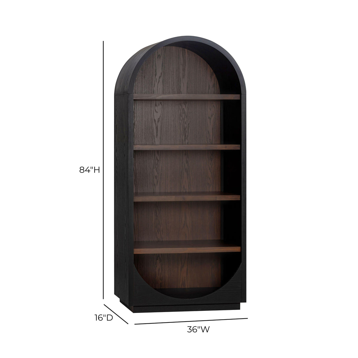 TOV Furniture Marlow Black Wood Bookcase
