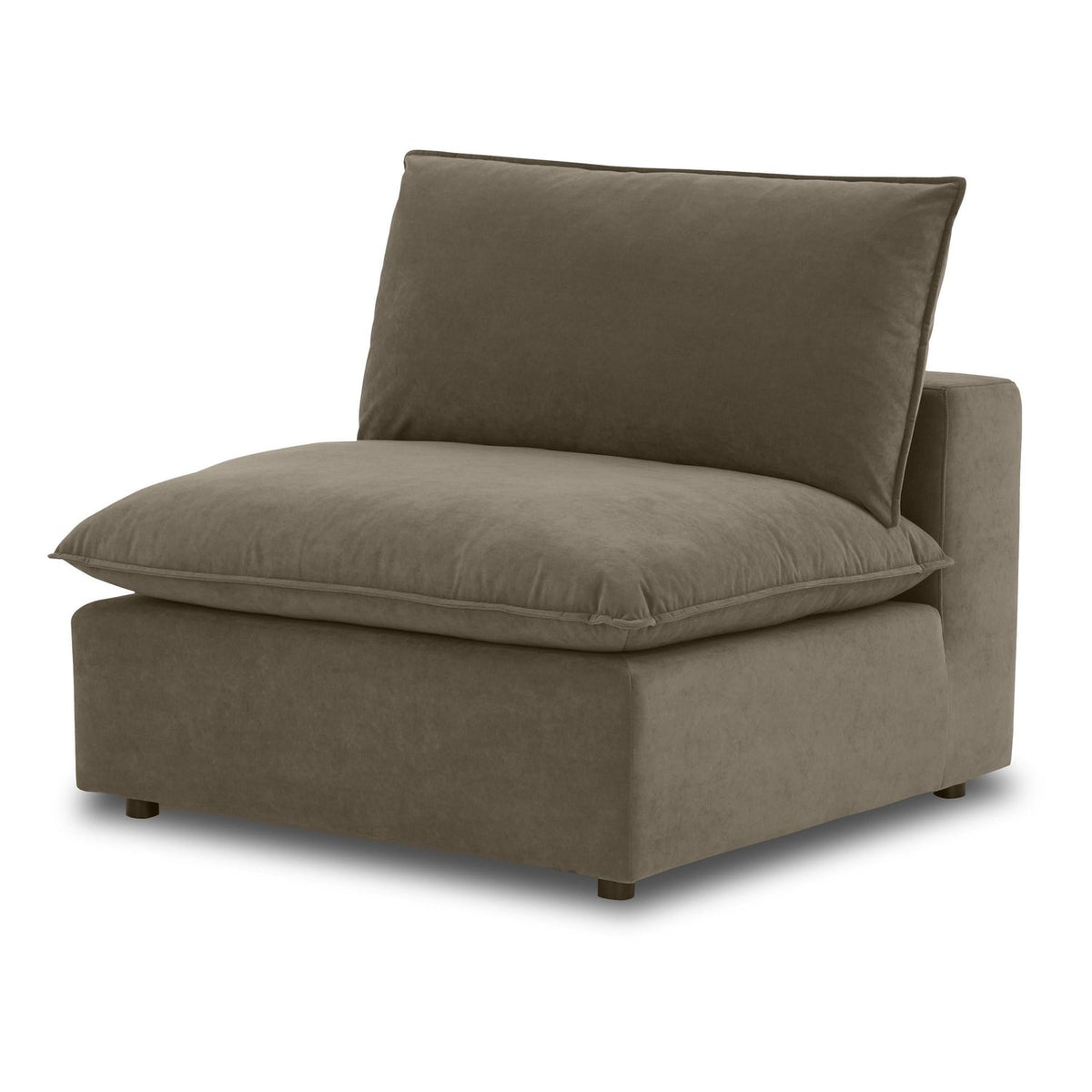 TOV Furniture Cali Chocolate Brown Performance Velvet Armless Chair in chocolate brown velvet, primary product view