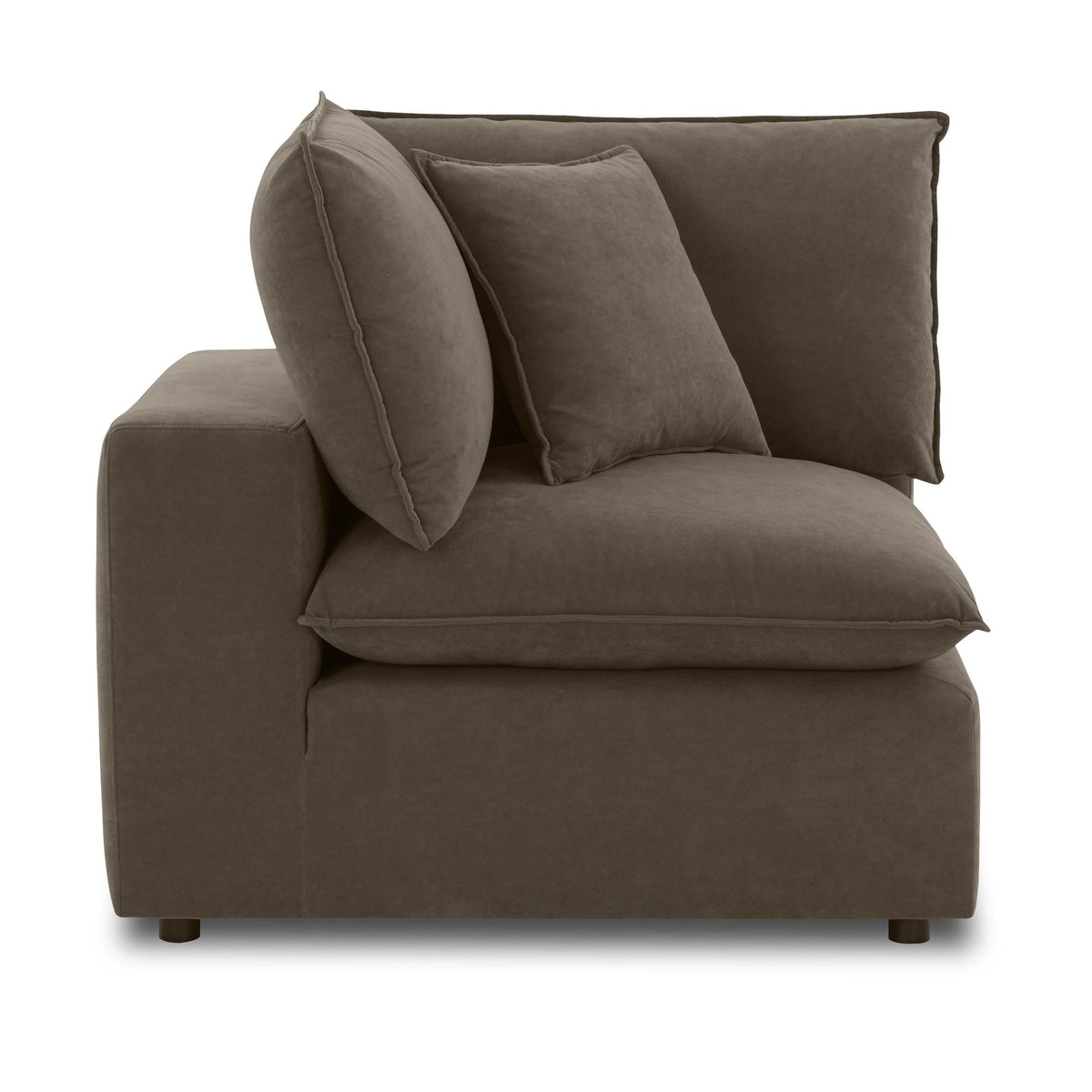 TOV Furniture Cali Chocolate Brown Performance Velvet Corner Chair
