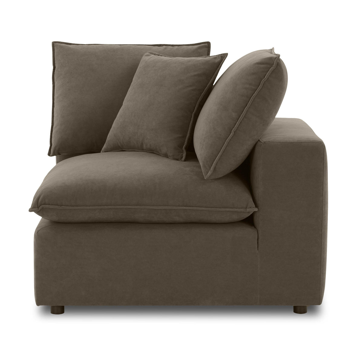 TOV Furniture Cali Chocolate Brown Performance Velvet Corner Chair
