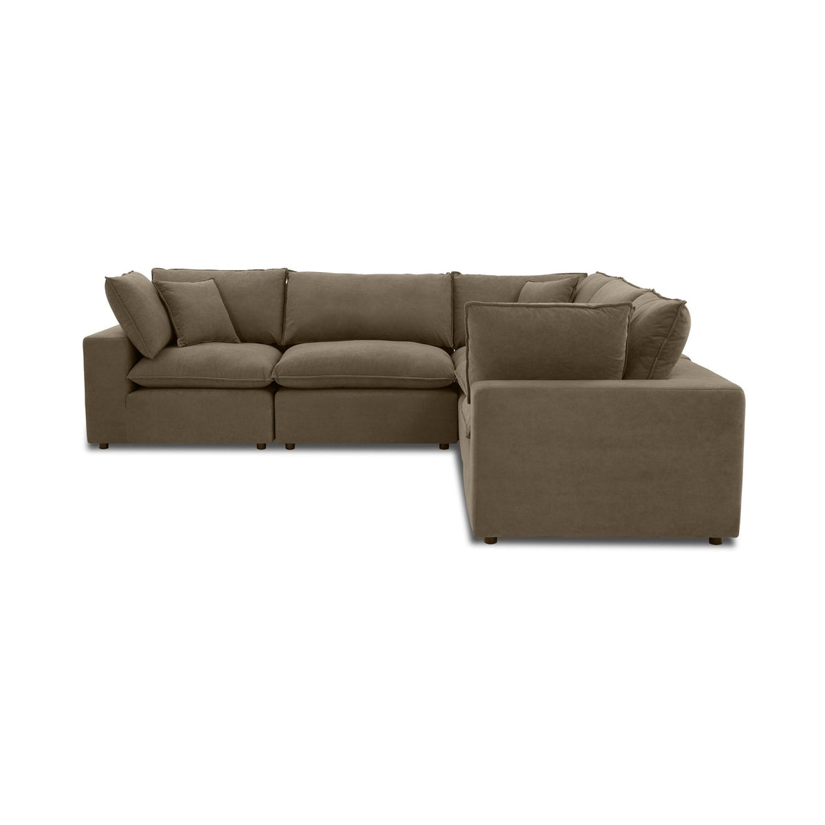 TOV Furniture Cali Chocolate Brown Performance Velvet 5-Piece L-Sectional Sofa