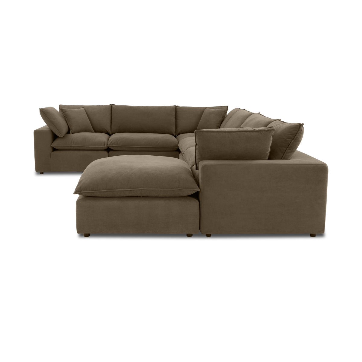 TOV Furniture Cali Chocolate Brown Performance Velvet 7-Piece Large Chaise Sectional Sofa