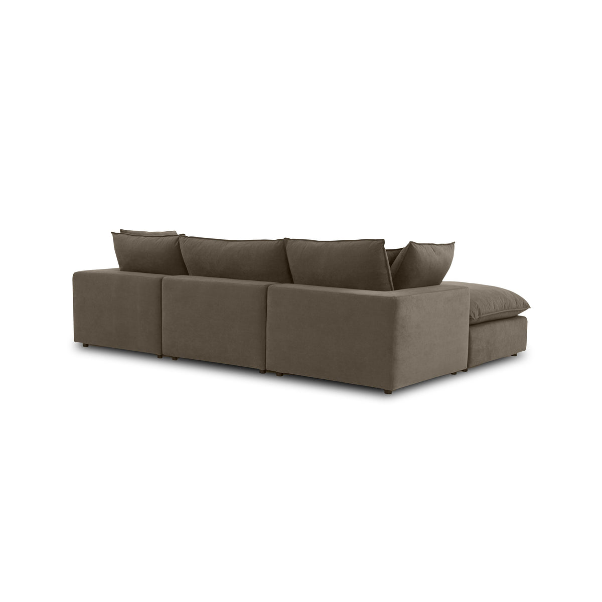 TOV Furniture Cali Chocolate Brown Performance Velvet 4-Piece Sectional Sofa