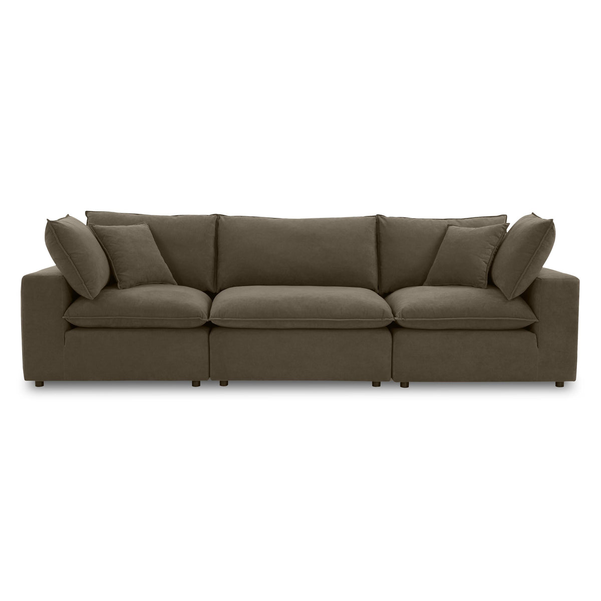 TOV Furniture Cali Chocolate Brown Performance Velvet 120in Modular Sofa