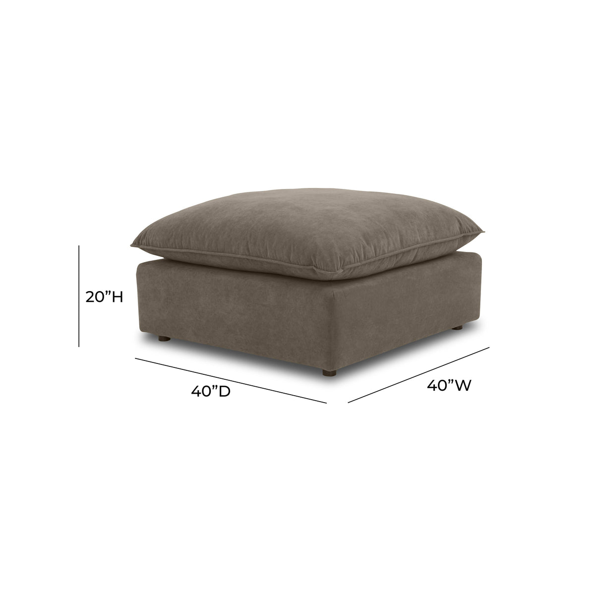 TOV Furniture Cali Chocolate Brown Performance Velvet Ottoman
