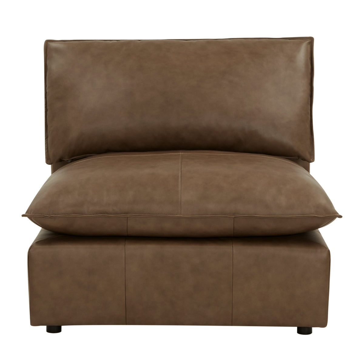 TOV Furniture Cali Brown Leather Modular Armless Chair