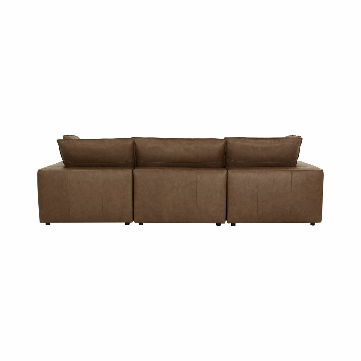 TOV Furniture Cali Brown Leather Modular 4-Piece Sectional Sofa