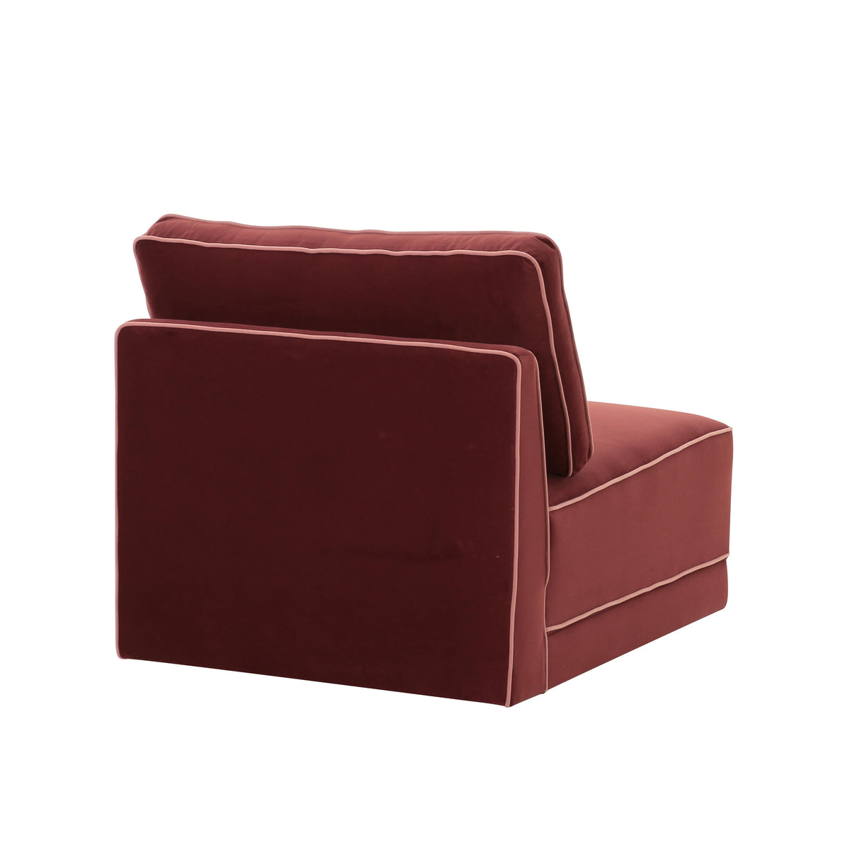 TOV Furniture Willow Red Performance Velvet Modular Armless Chair