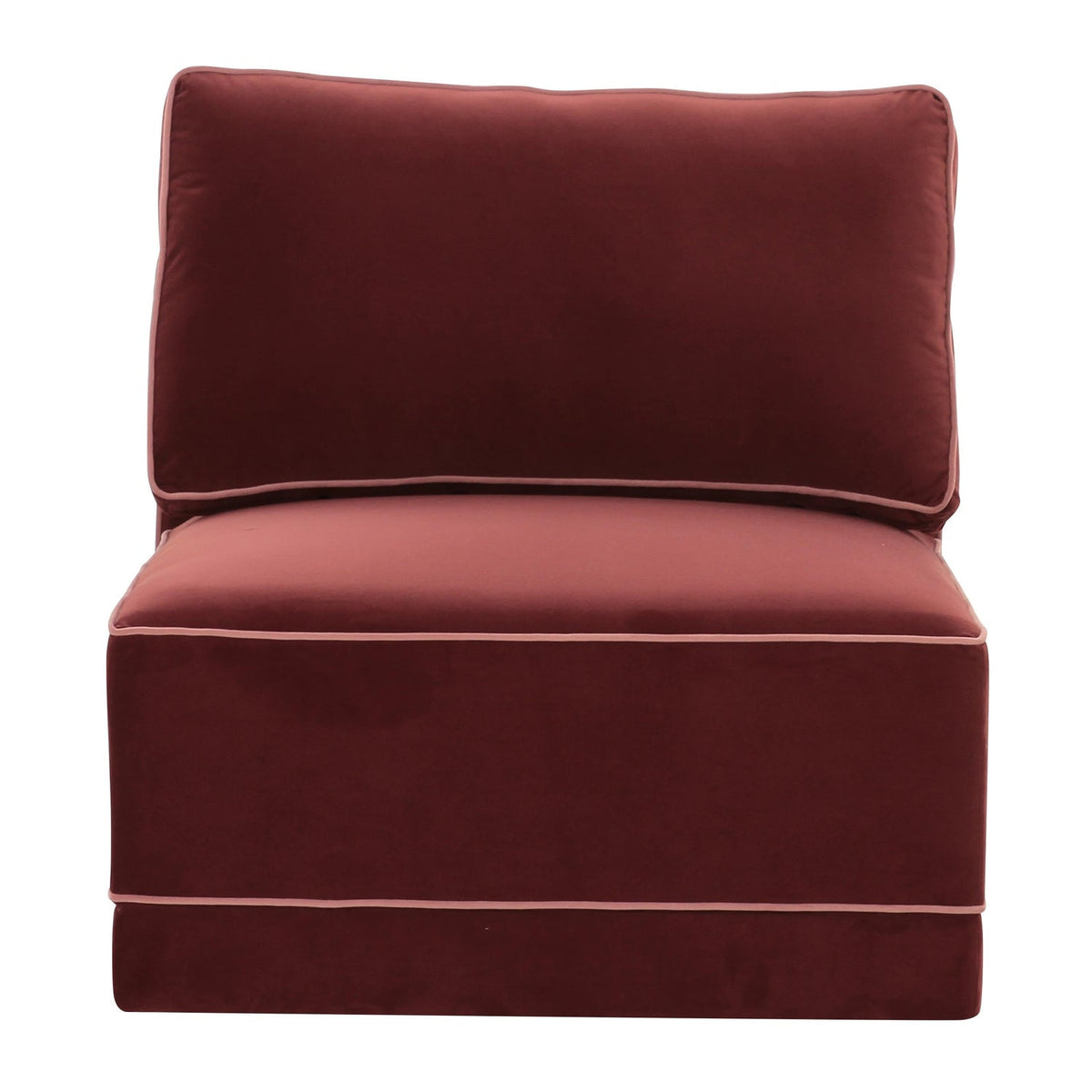 TOV Furniture Willow Red Performance Velvet Modular Armless Chair