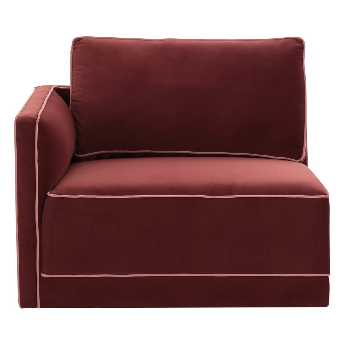 TOV Furniture Willow Red Performance Velvet Modular LAF Corner Chair