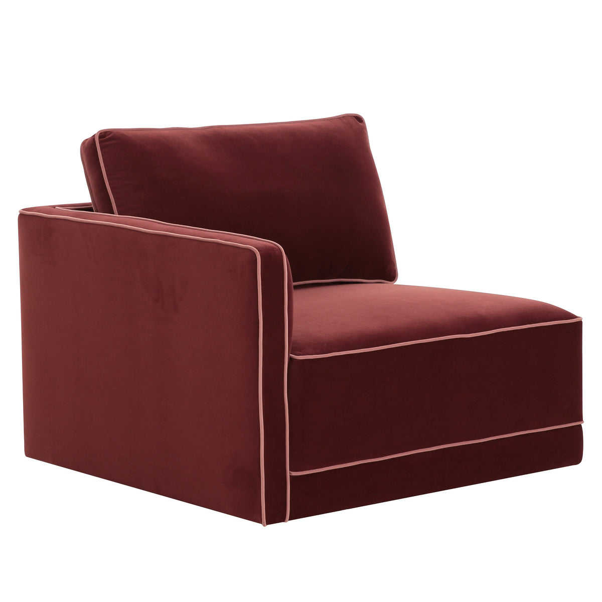 TOV Furniture Willow Red Performance Velvet Modular LAF Corner Chair