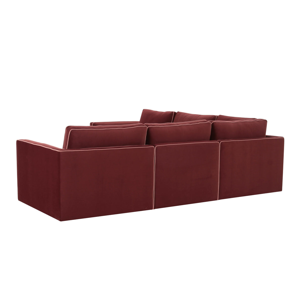 TOV Furniture Willow Red Performance Velvet Modular 5-Piece L Sectional Sofa