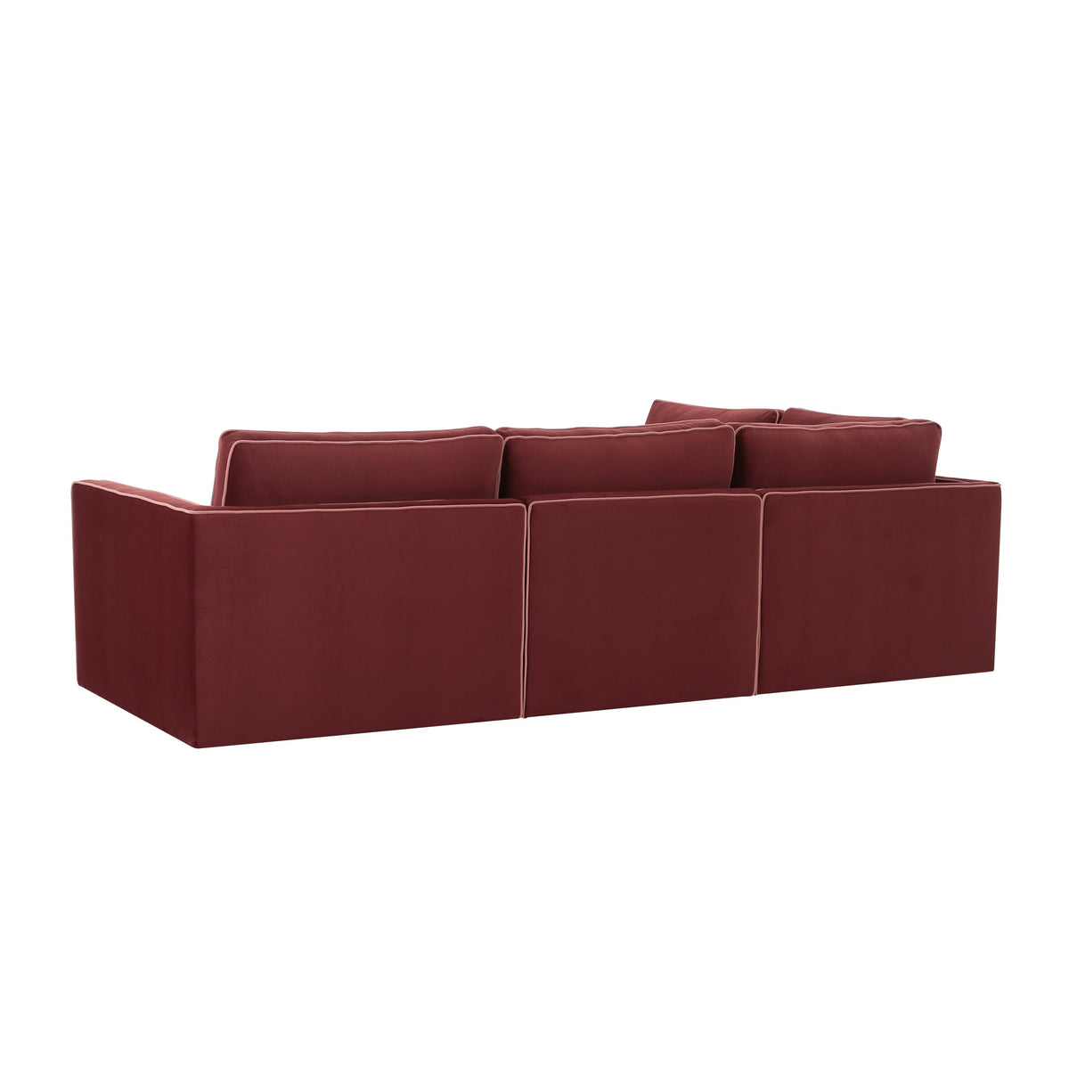 TOV Furniture Willow Red Performance Velvet Modular 5-Piece Left Facing Sectional Sofa