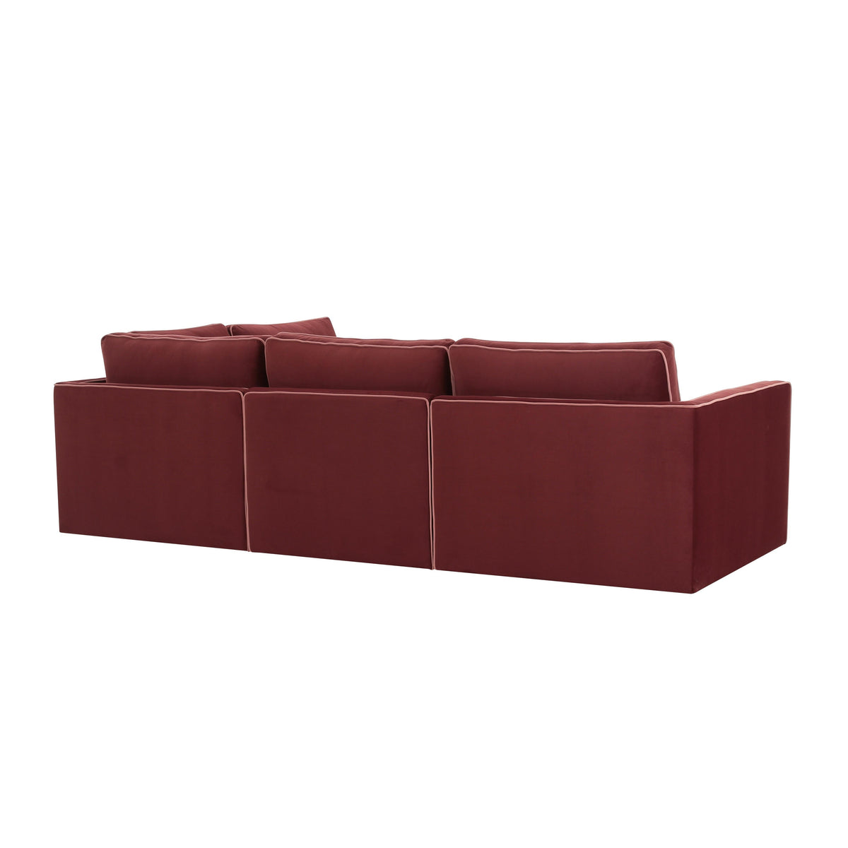 TOV Furniture Willow Red Performance Velvet Modular Right Facing 5-Piece Sectional Sofa