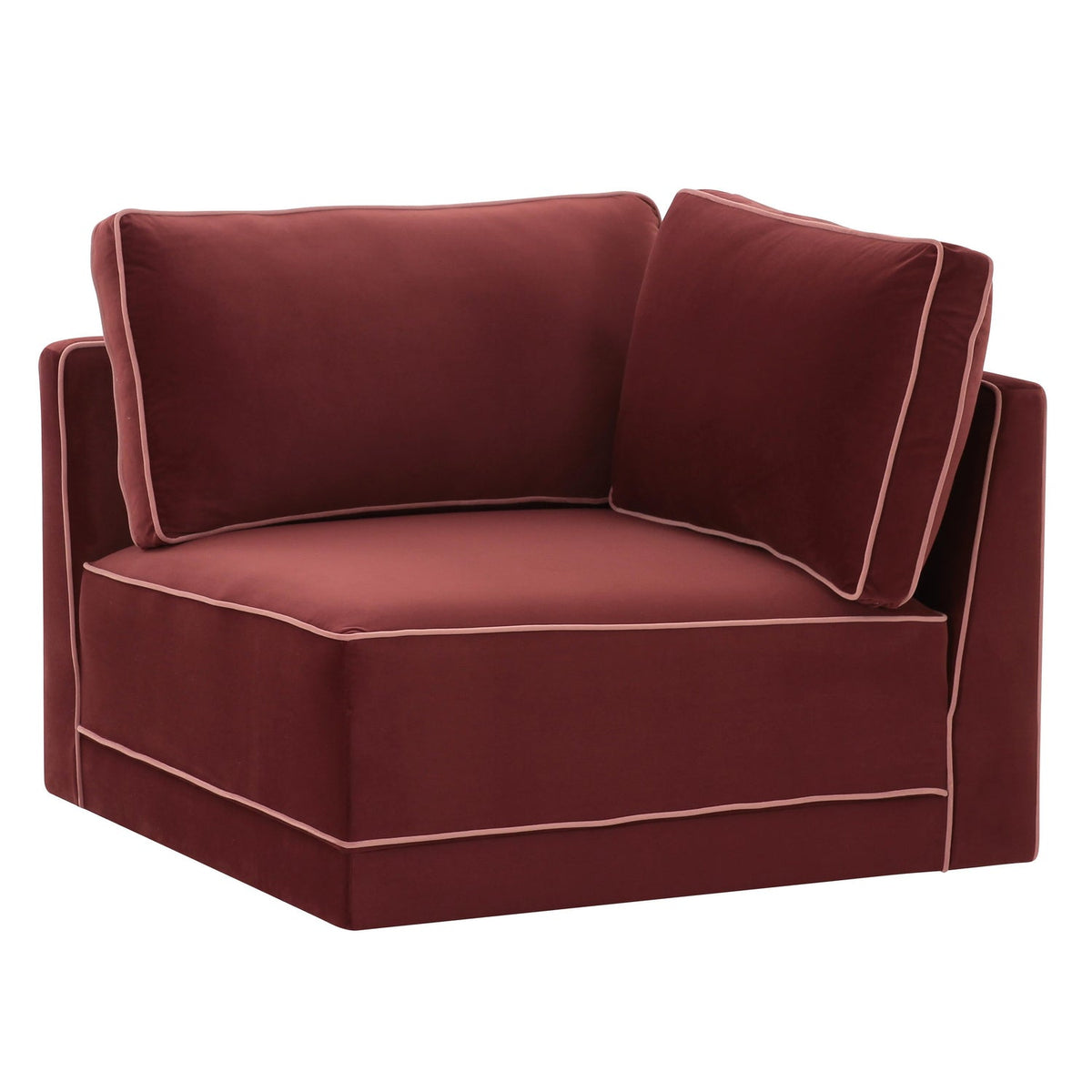 TOV Furniture Willow Red Performance Velvet Modular Corner Chair