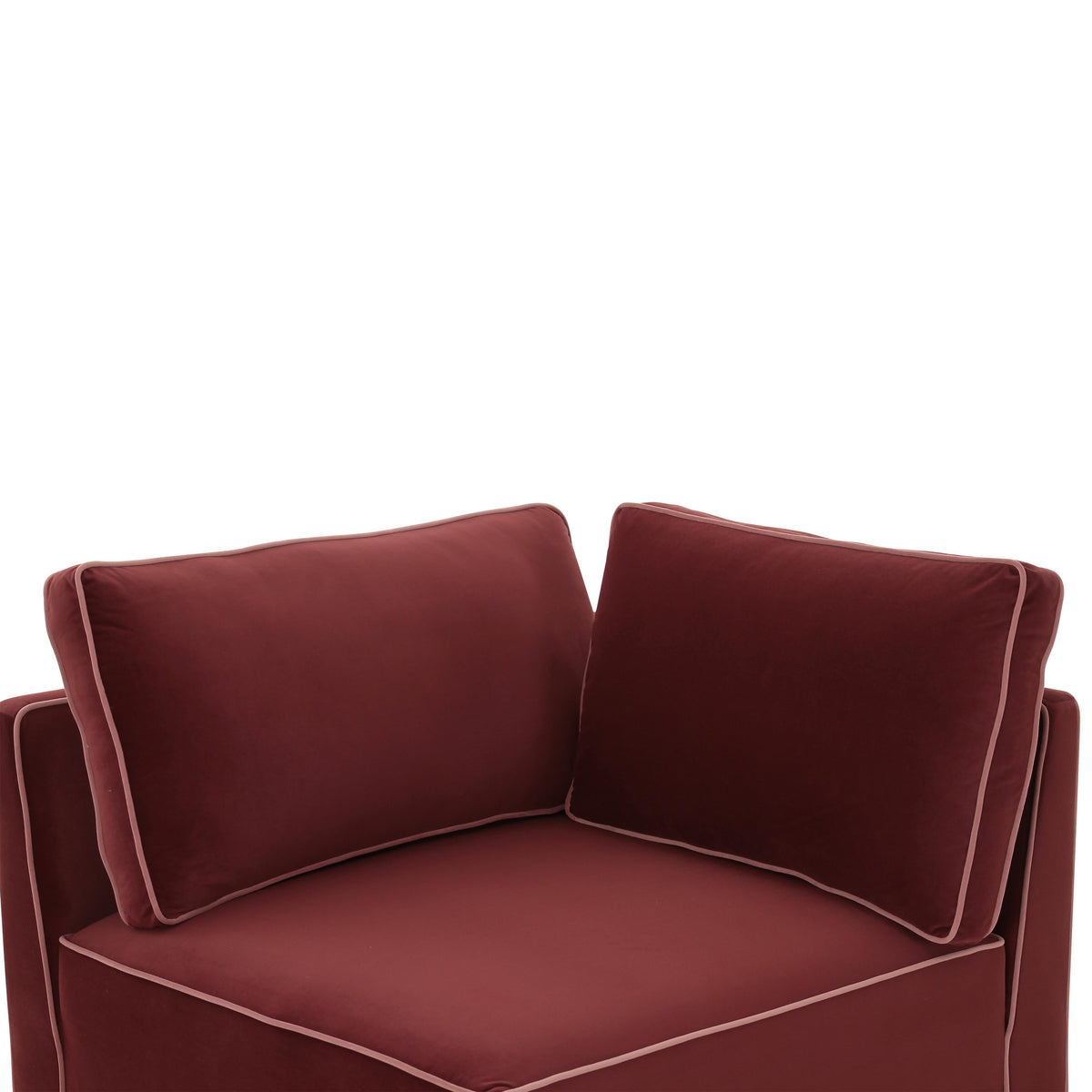 TOV Furniture Willow Red Performance Velvet Modular Corner Chair
