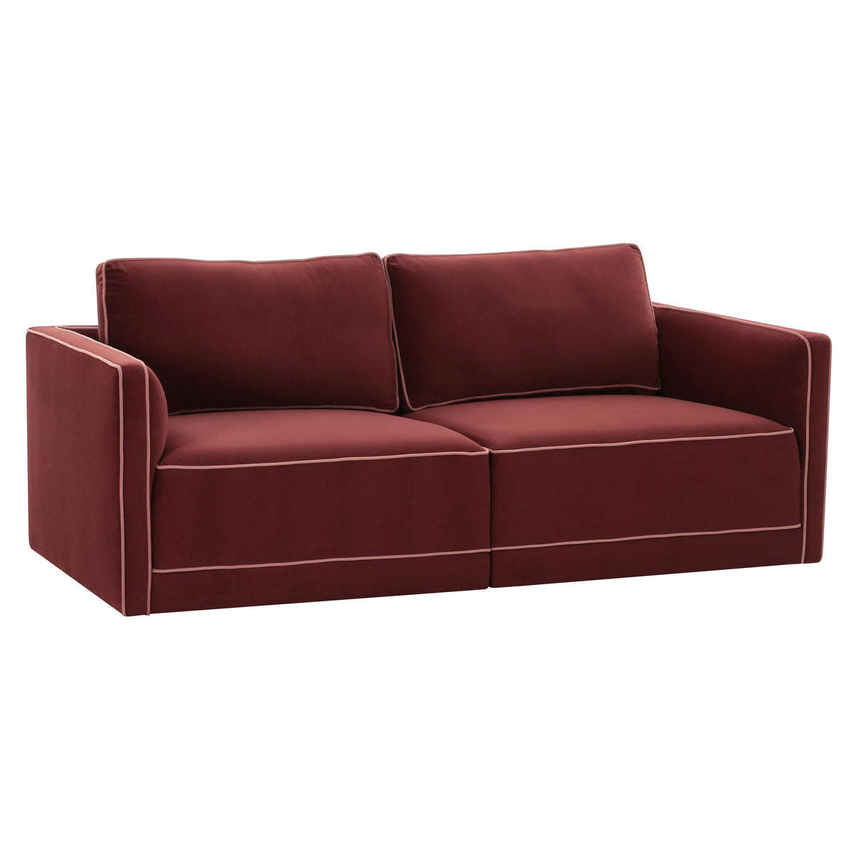 TOV Furniture Willow Red Performance Velvet Modular Loveseat