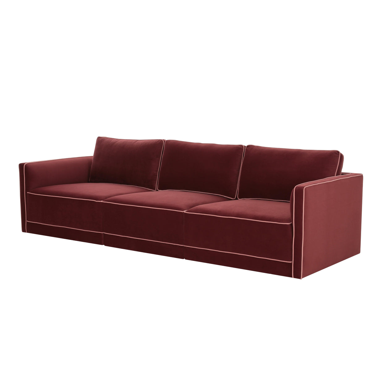 TOV Furniture Willow Red Performance Velvet Modular Sofa