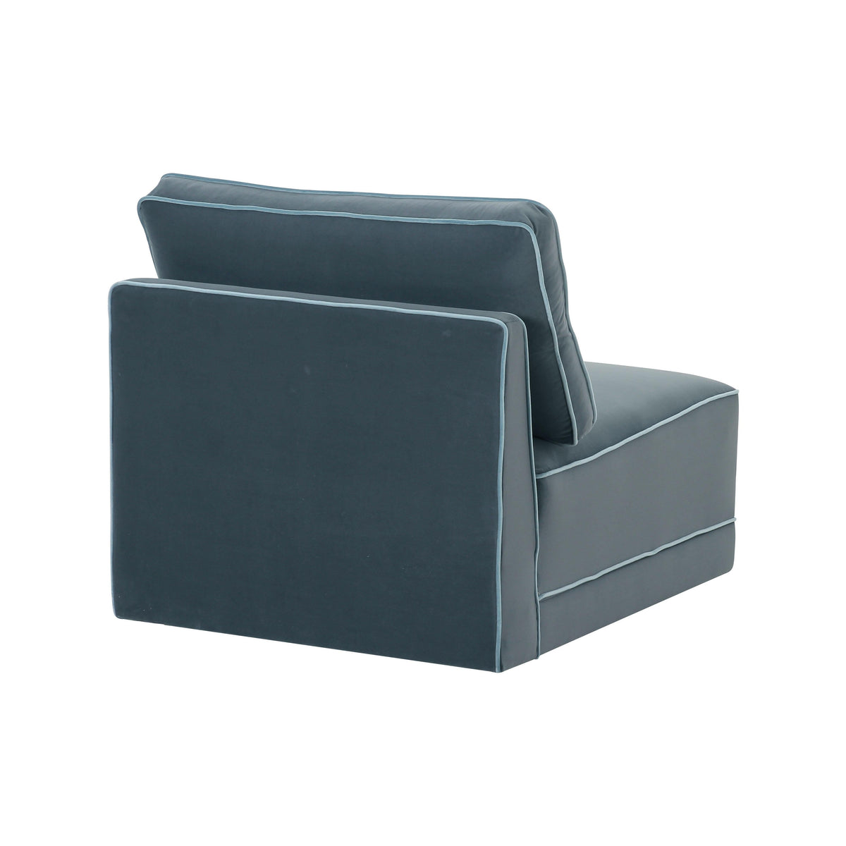 TOV Furniture Willow Blue Performance Velvet Modular Armless Chair