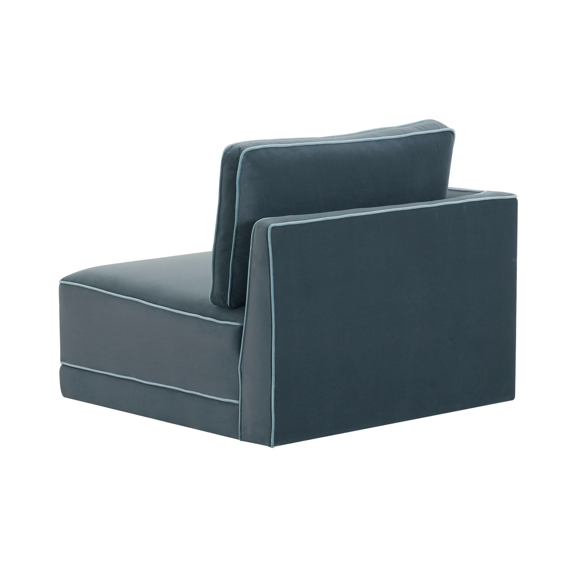 TOV Furniture Willow Blue Performance Velvet Modular LAF Corner Chair