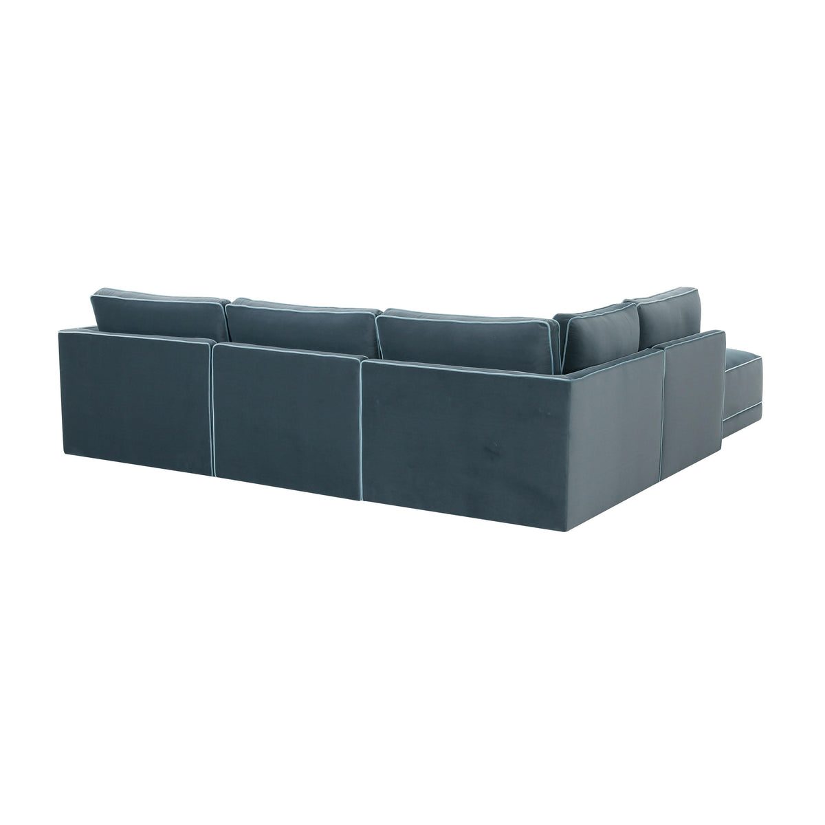 TOV Furniture Willow Blue Performance Velvet Modular 5-Piece Left Facing Sectional Sofa