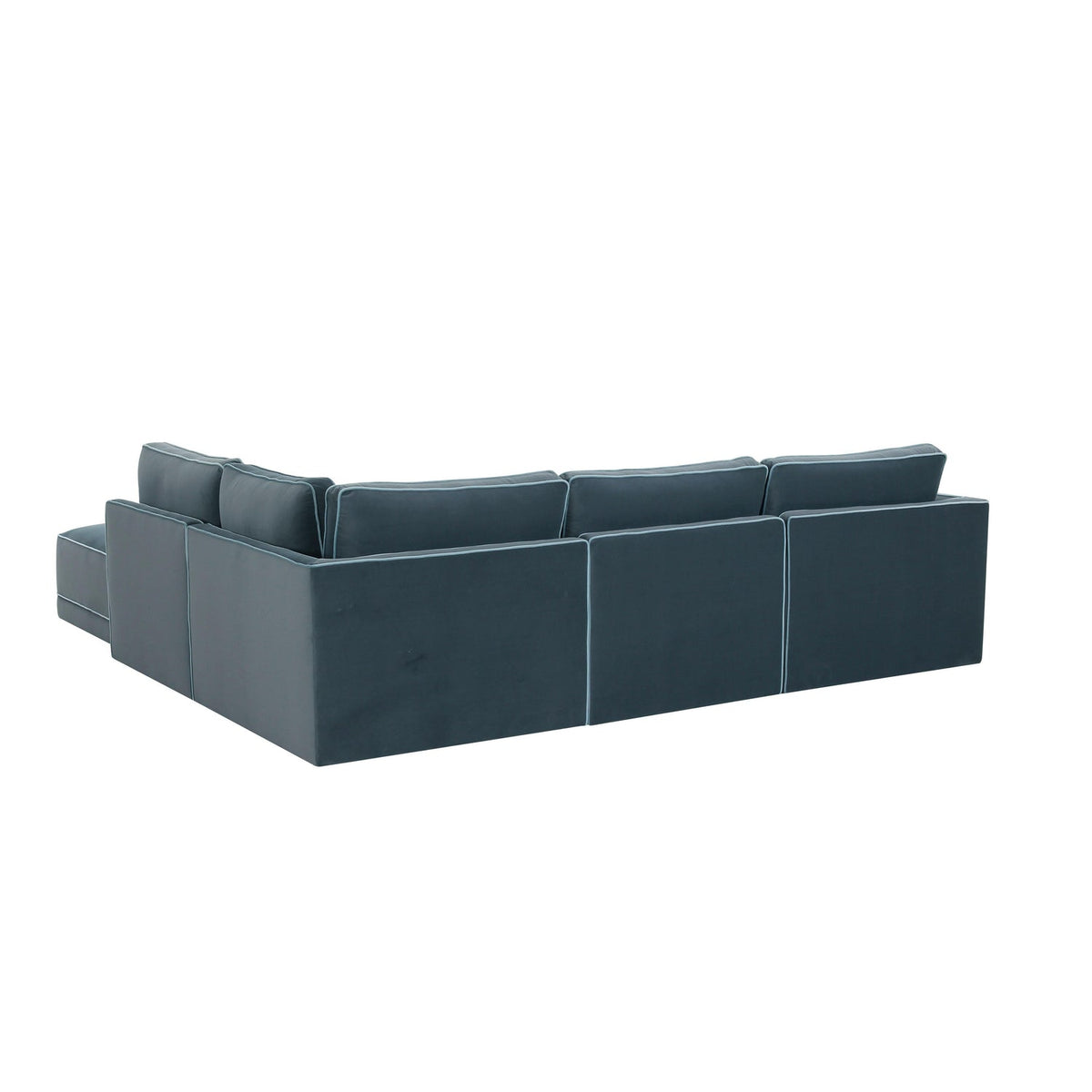 TOV Furniture Willow Blue Performance Velvet Modular Right Facing 5-Piece Sectional Sofa